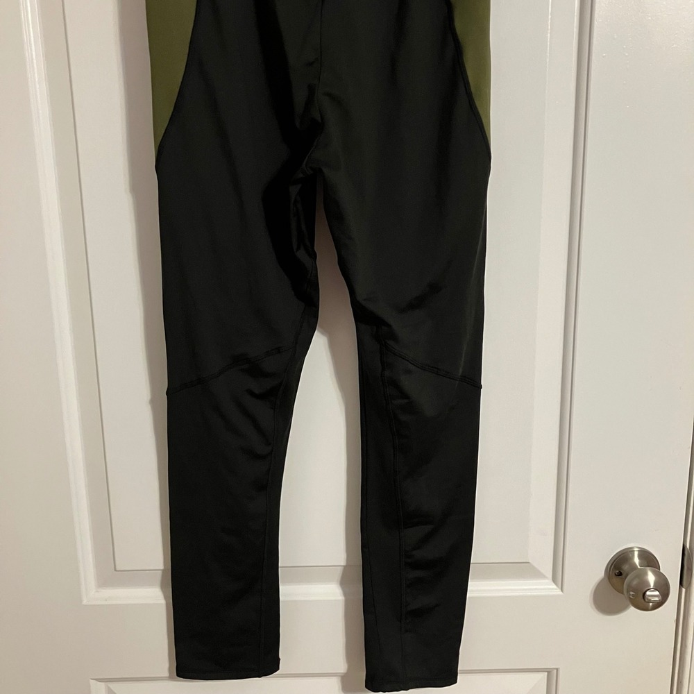 MEETYOO Mens Compression Leggings Black Olive Green Running Tights Size L - Picture 6 of 8